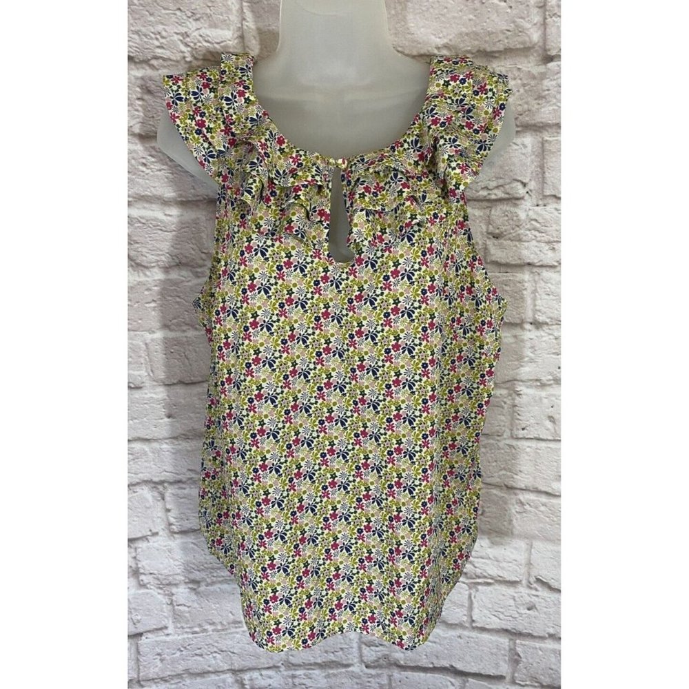 Liberty of London Target Tank Top Petite XXLP Ruffles Floral Cottagecore 9542‎